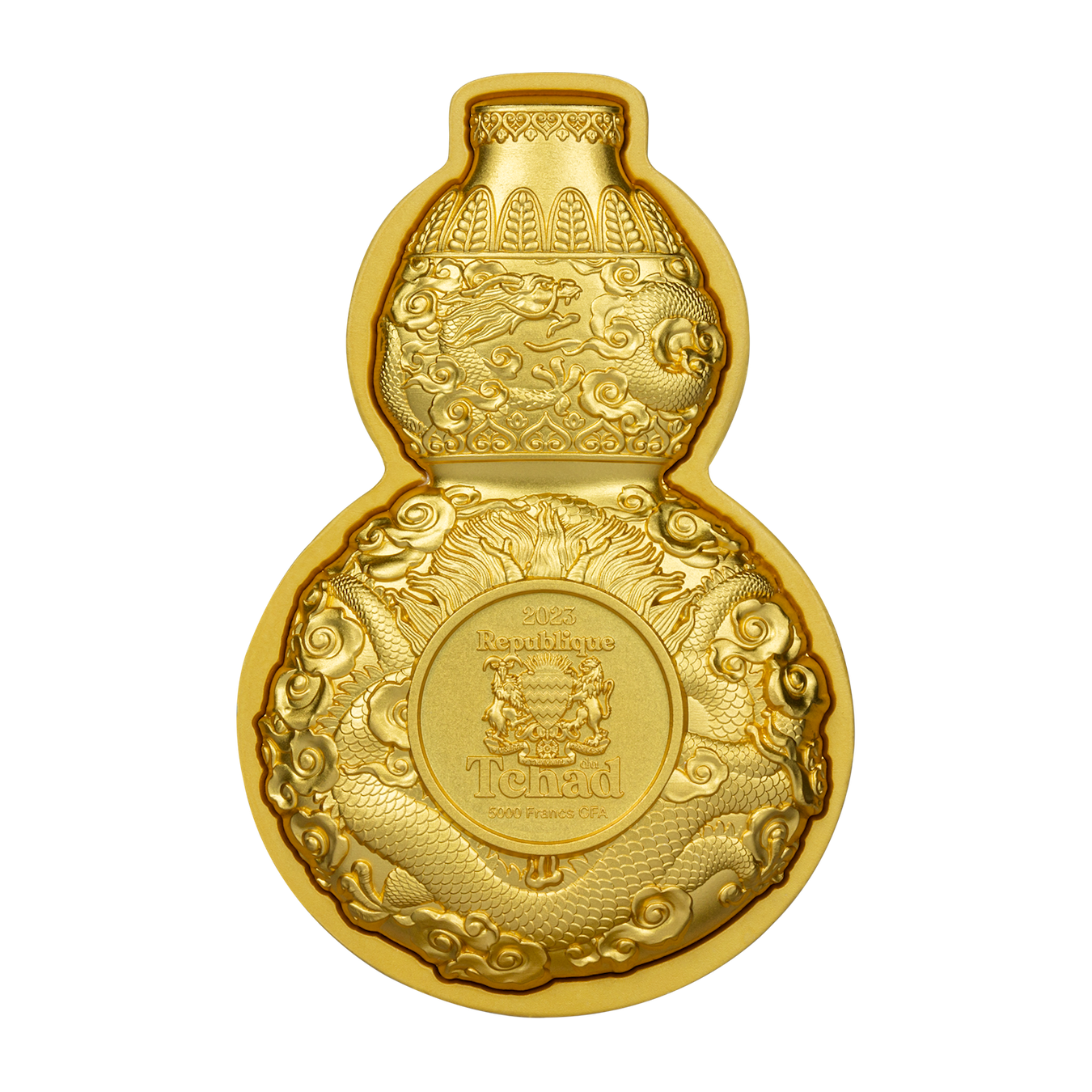 Dragon Hulu Bottle Gourd – 1 oz 999 Fine Silver Coin (Gold Plated)