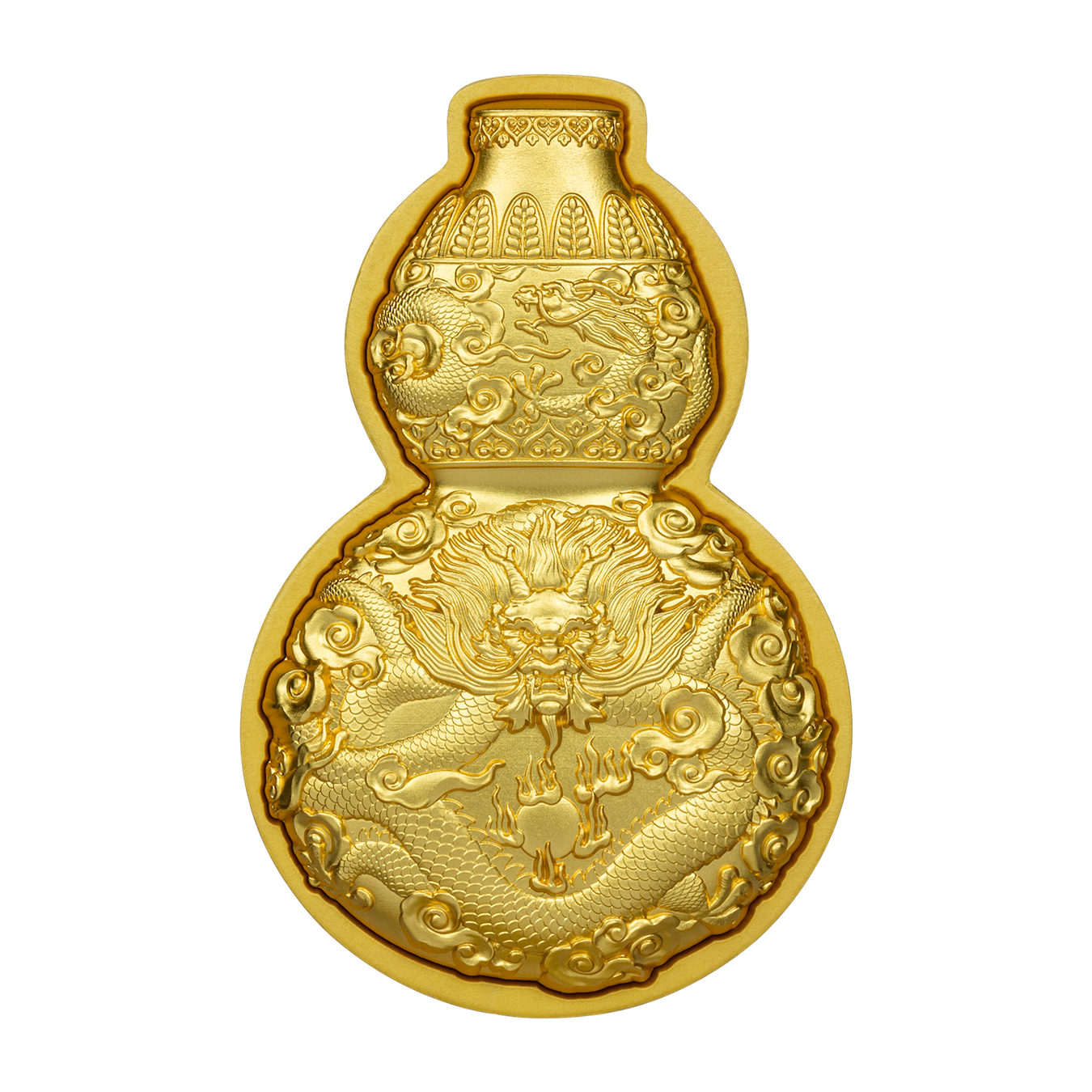 Dragon Hulu Bottle Gourd – 1 oz 999 Fine Silver Coin (Gold Plated)