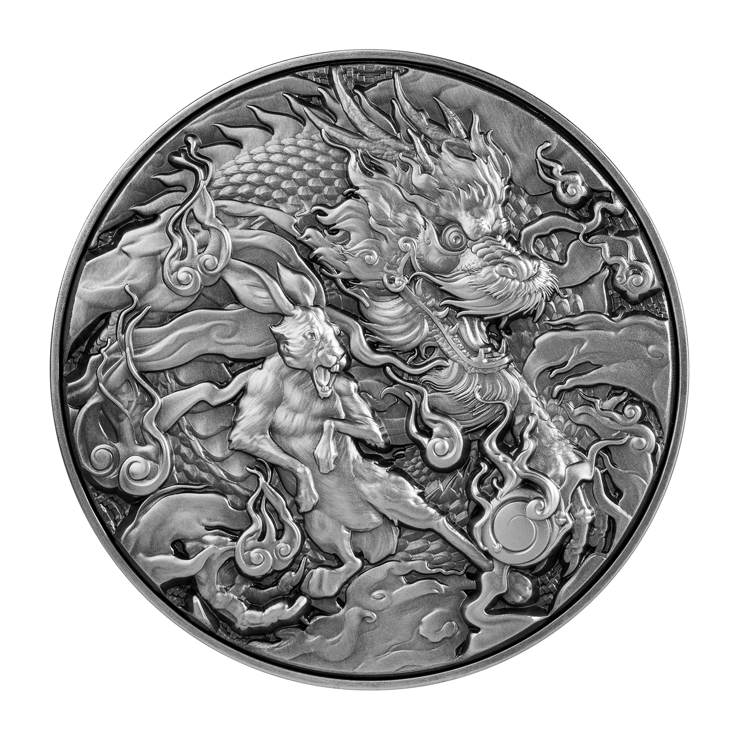 2023 Chinese Dragon & Rabbit - 2 oz 999 Fine Silver Collectible Coin